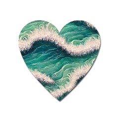 Blue Wave Pattern Heart Magnet by GardenOfOphir