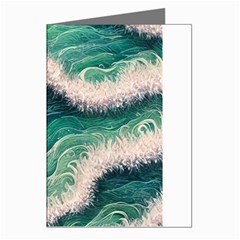 Blue Wave Pattern Greeting Cards (pkg Of 8) by GardenOfOphir