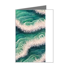 Blue Wave Pattern Mini Greeting Card by GardenOfOphir