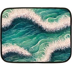 Blue Wave Pattern One Side Fleece Blanket (mini) by GardenOfOphir