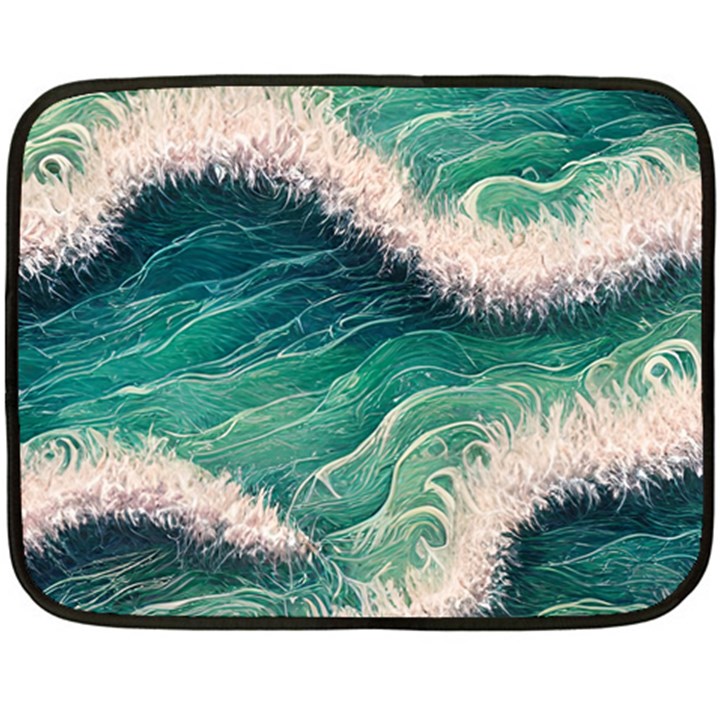 Blue Wave Pattern Fleece Blanket (Mini)