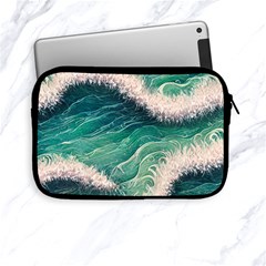 Blue Wave Pattern Apple Ipad Mini Zipper Cases by GardenOfOphir