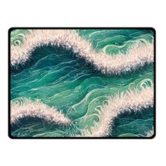 Blue Wave Pattern Fleece Blanket (small) by GardenOfOphir