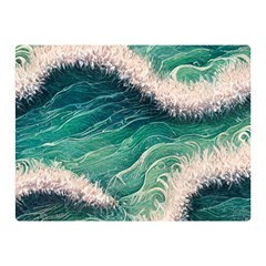 Blue Wave Pattern Premium Plush Fleece Blanket (mini) by GardenOfOphir