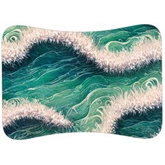 Blue Wave Pattern Velour Seat Head Rest Cushion by GardenOfOphir