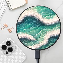 Blue Wave Pattern Wireless Fast Charger(black)