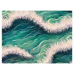 Blue Wave Pattern Premium Plush Fleece Blanket (extra Small)