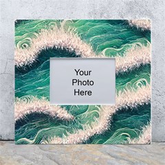 Blue Wave Pattern White Wall Photo Frame 5  X 7  by GardenOfOphir