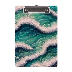 Blue Wave Pattern A5 Acrylic Clipboard