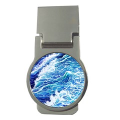 Abstract Blue Wave Money Clips (round)  by GardenOfOphir