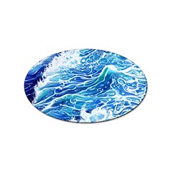 Abstract Blue Wave Sticker Oval (100 Pack) by GardenOfOphir