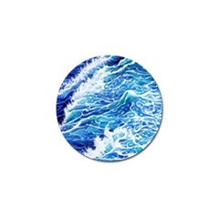 Abstract Blue Wave Golf Ball Marker by GardenOfOphir