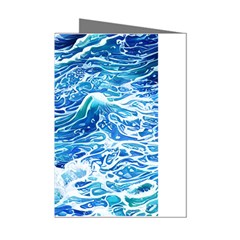 Abstract Blue Wave Mini Greeting Cards (pkg Of 8) by GardenOfOphir