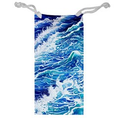 Abstract Blue Wave Jewelry Bag by GardenOfOphir