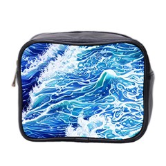 Abstract Blue Wave Mini Toiletries Bag (two Sides) by GardenOfOphir