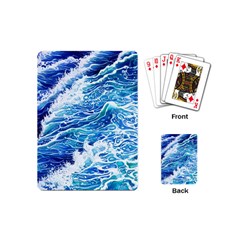 Abstract Blue Wave Playing Cards Single Design (mini) by GardenOfOphir