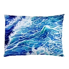 Abstract Blue Wave Pillow Case (two Sides) by GardenOfOphir