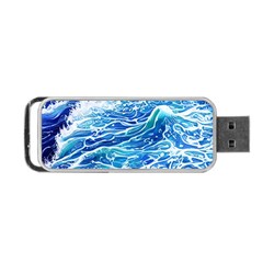 Abstract Blue Wave Portable Usb Flash (two Sides) by GardenOfOphir