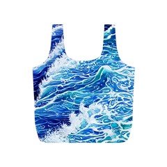 Abstract Blue Wave Full Print Recycle Bag (s) by GardenOfOphir