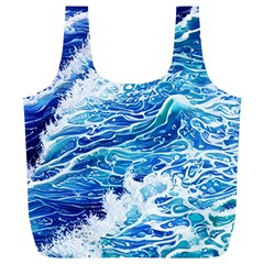 Abstract Blue Wave Full Print Recycle Bag (xl) by GardenOfOphir