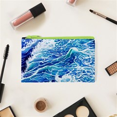 Abstract Blue Wave Cosmetic Bag (xs) by GardenOfOphir