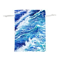 Abstract Blue Wave Lightweight Drawstring Pouch (m) by GardenOfOphir