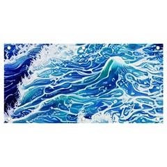 Abstract Blue Wave Banner And Sign 4  X 2  by GardenOfOphir