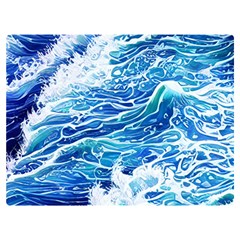 Abstract Blue Wave Premium Plush Fleece Blanket (extra Small)