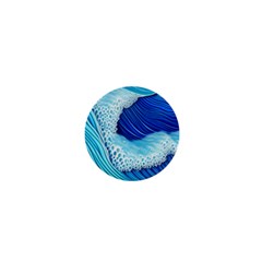 Waves Blue Ocean 1  Mini Buttons by GardenOfOphir