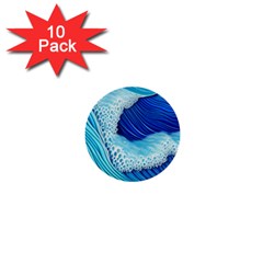 Waves Blue Ocean 1  Mini Buttons (10 Pack)  by GardenOfOphir