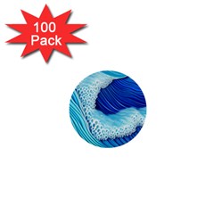 Waves Blue Ocean 1  Mini Buttons (100 Pack)  by GardenOfOphir