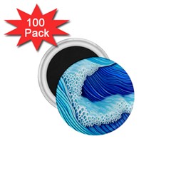 Waves Blue Ocean 1 75  Magnets (100 Pack)  by GardenOfOphir