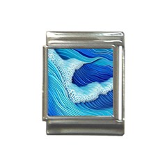 Waves Blue Ocean Italian Charm (13mm)