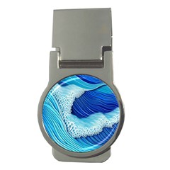 Waves Blue Ocean Money Clips (round)  by GardenOfOphir