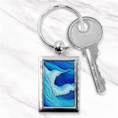 Waves Blue Ocean Key Chain (rectangle) by GardenOfOphir