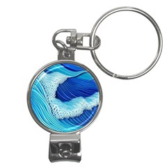 Waves Blue Ocean Nail Clippers Key Chain by GardenOfOphir