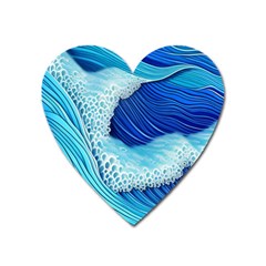 Waves Blue Ocean Heart Magnet by GardenOfOphir