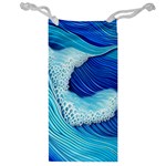 Waves Blue Ocean Jewelry Bag Front