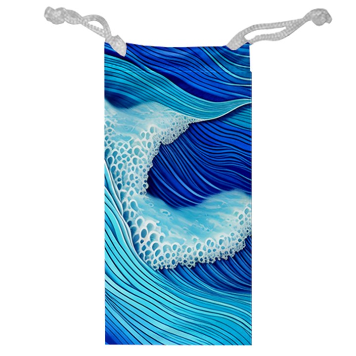 Waves Blue Ocean Jewelry Bag