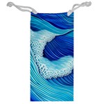 Waves Blue Ocean Jewelry Bag Back