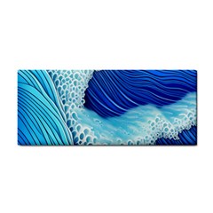 Waves Blue Ocean Hand Towel by GardenOfOphir