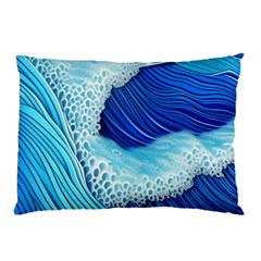 Waves Blue Ocean Pillow Case by GardenOfOphir