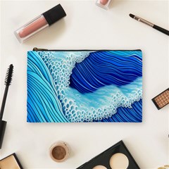 Waves Blue Ocean Cosmetic Bag (medium)