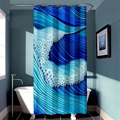 Waves Blue Ocean Shower Curtain 36  X 72  (stall)  by GardenOfOphir