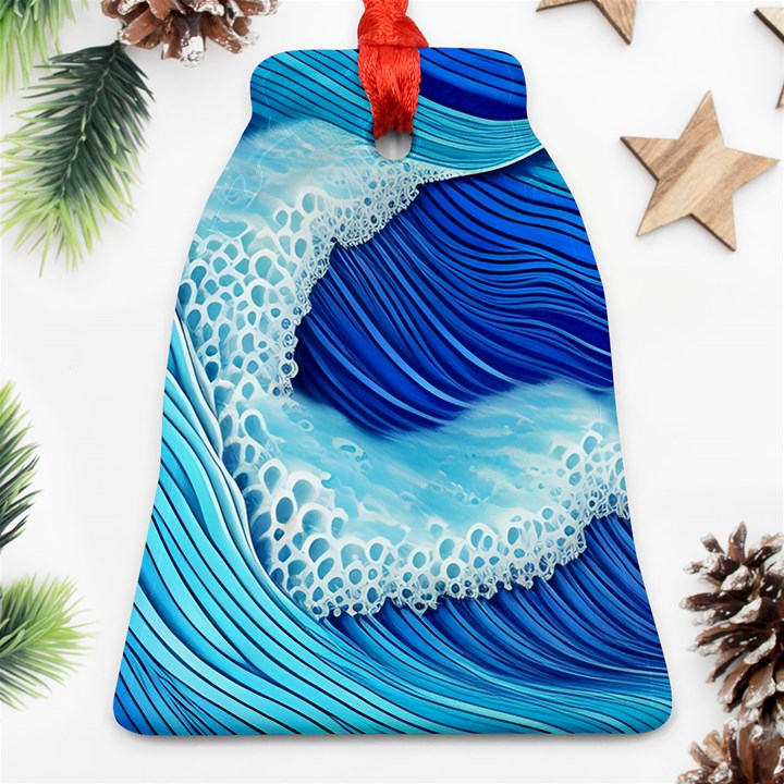 Waves Blue Ocean Ornament (Bell)