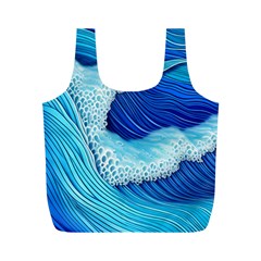 Waves Blue Ocean Full Print Recycle Bag (m) by GardenOfOphir