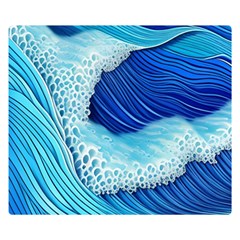 Waves Blue Ocean Premium Plush Fleece Blanket (small) by GardenOfOphir