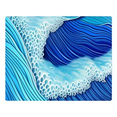 Waves Blue Ocean Premium Plush Fleece Blanket (large) by GardenOfOphir