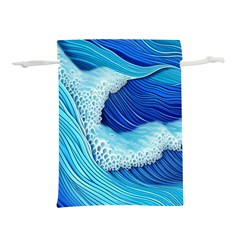 Waves Blue Ocean Lightweight Drawstring Pouch (s) by GardenOfOphir