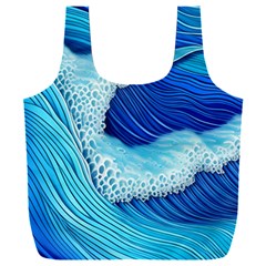 Waves Blue Ocean Full Print Recycle Bag (xxl) by GardenOfOphir